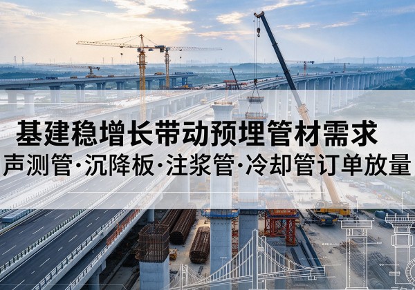 陆良基建稳增长带动预埋监测管材需求，声测管、沉降板、注浆管订单持续放量
